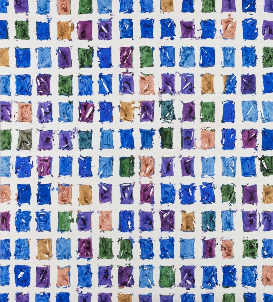 Simon Hantaï, Tabula, [Paris], 1980Acrylique sur toile297 x 266 cmCollection particulière© Archives Simon Hantaï / ADAGP, Paris 2022 © Fondation Louis Vuitton / David Bordes